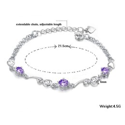 安定した品質の女性用プラチナメッキチタンブレスレット（ラインストーン付き）