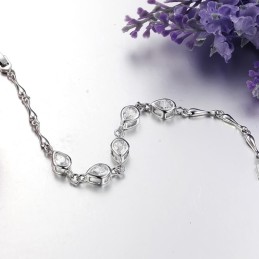 高品質の女性用プラチナメッキチタンブレスレット（ダイヤモンド付き）