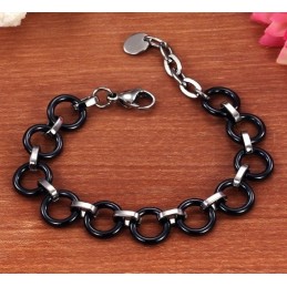 世界的に有名な女性用ブラックタングステンセラミックブレスレット