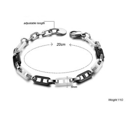 高品質の女性用黒と白のタングステンセラミックブレスレット