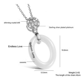 数量の王様 女性用 簡潔なタングステンセラミックネックレス