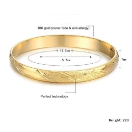 品質と量を保証する女性用スクラブ18Kゴールドメッキバングル