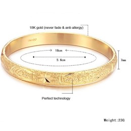 品質と量を保証する18Kゴールドメッキバングル