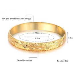 高品質の女性用18Kゴールドメッキバングル