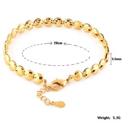 安定した品質の女性用フラットラウンド18Kゴールドメッキブレスレット