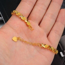 長い物語を持つ女性のためのエレガントな18Kゴールドメッキブレスレット