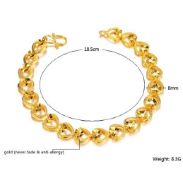 高品質の女性用スイートハート18Kゴールドメッキブレスレット