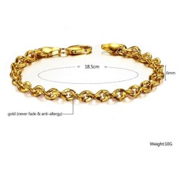 耐久性のある女性用18Kゴールドメッキブレスレット