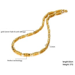 品質と量を保証する男性用18Kゴールドメッキネックレス