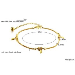 世界中で売れている女性用リーフ型18Kゴールドメッキアンクレット