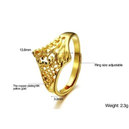 最高品質の女性用クラシック18Kゴールドメッキリング
