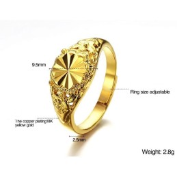 品質と量を保証する女性用クラシック18Kゴールドメッキリング