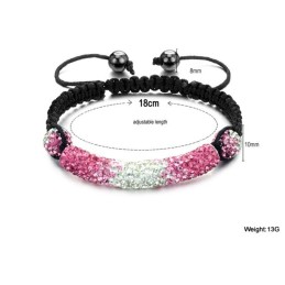 耐久性のある女性用ボール型クリスタルブレスレット