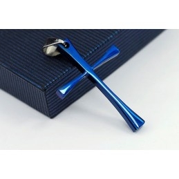 メンズ ブルー シンプル チタン クロス ペンダント - フリーチェーン