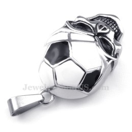 チタン製フットボール＆サッカースカルペンダントネックレス（チェーン無料）
