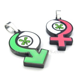 男の子と女の子用チタンシンボルペンダントネックレス（チェーン無料）（1ペア）