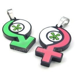 男の子と女の子用チタンシンボルペンダントネックレス（チェーン無料）（1ペア）