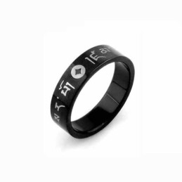 韓国製メンズ 6mm ブラックチタンリング