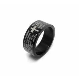 バイブルクロス メンズ 6mm ブラックチタンリング