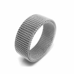メッシュユニセックス 8mm チタンリング