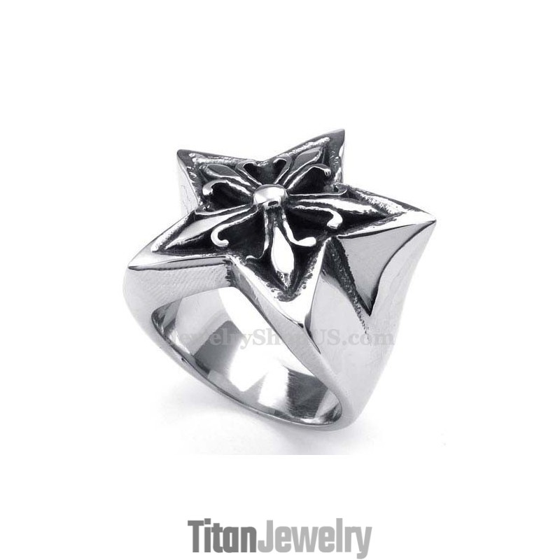 チタン製五芒星リング