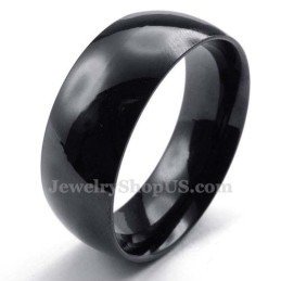 8mm ブラックチタン スムースリング