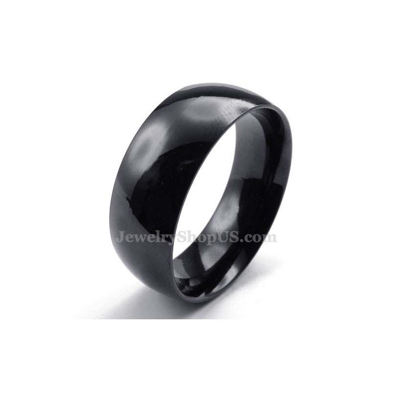 8mm ブラックチタン スムースリング