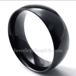 8mm ブラックチタン スムースリング