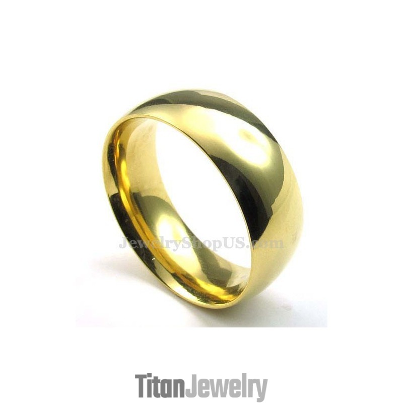 8mmゴールドチタンラウンドリング