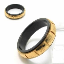 ローマ数字 6mm ブラックチタン＆ゴールドコートバンドリング