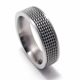 メッシュ メンズ 8mm チタンリング