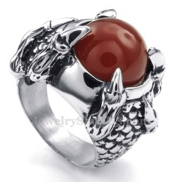 チタンブラックアゲート象嵌リング