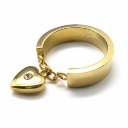 ダイヤモンドセット 5mm ハート チタン 18K ゴールド リング