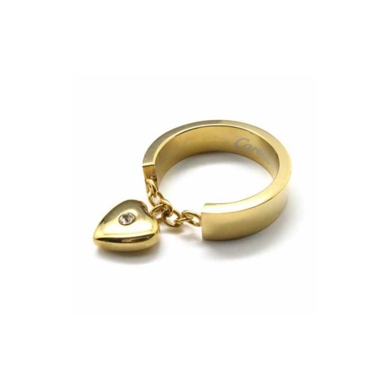 ダイヤモンドセット 5mm ハート チタン 18K ゴールド リング ダイヤモンドセット 5mm ハート チタン 18K ゴールド リング