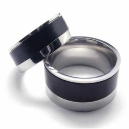 メンズ 8mm ブラックチタンリング