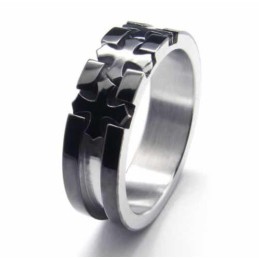 クロスインレイ 6mm ブラックチタンリング