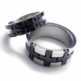 クロスインレイ 6mm ブラックチタンリング
