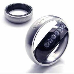 永遠と永遠のダイヤモンドセット 6mm チタンインレイコートバンドリング