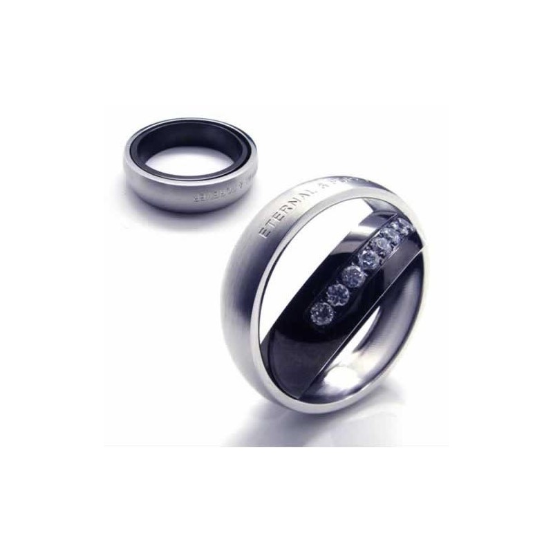永遠と永遠のダイヤモンドセット 6mm チタンインレイコートバンドリング 永遠と永遠のダイヤモンドセット 6mm チタンインレイコートバンドリング
