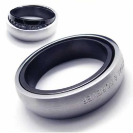 永遠と永遠のダイヤモンドセット 6mm チタンインレイコートバンドリング