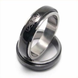 メンズ 6mm ブラックチタンリング