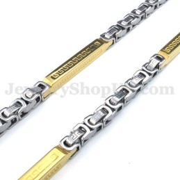 シルバーゴールドメンズチタンネックレスチェーン