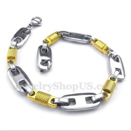 メンズチタンゴールドシリンダーブレスレット