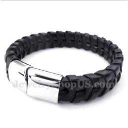 メンズレザーチタンブレスレット