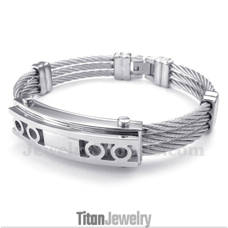 メンズチタンケーブルブレスレット