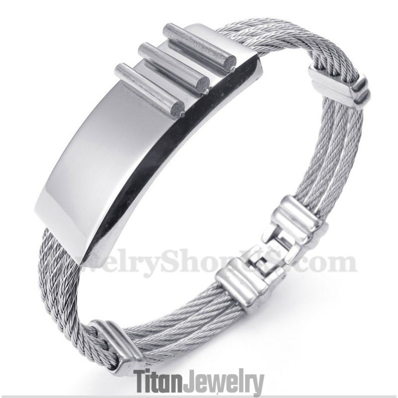 メンズチタンケーブルブレスレット