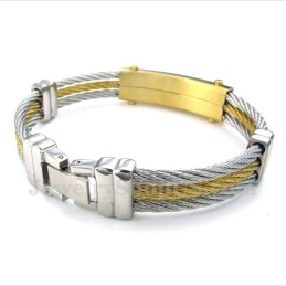 メンズチタンダイヤモンドケーブルブレスレット