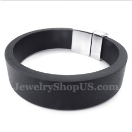 メンズレザーマグネットブレスレット