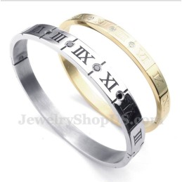 チタンダイヤモンドローマ数字カップルブレスレット（1ペア）