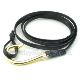 メンズチタンレザーブレスレット